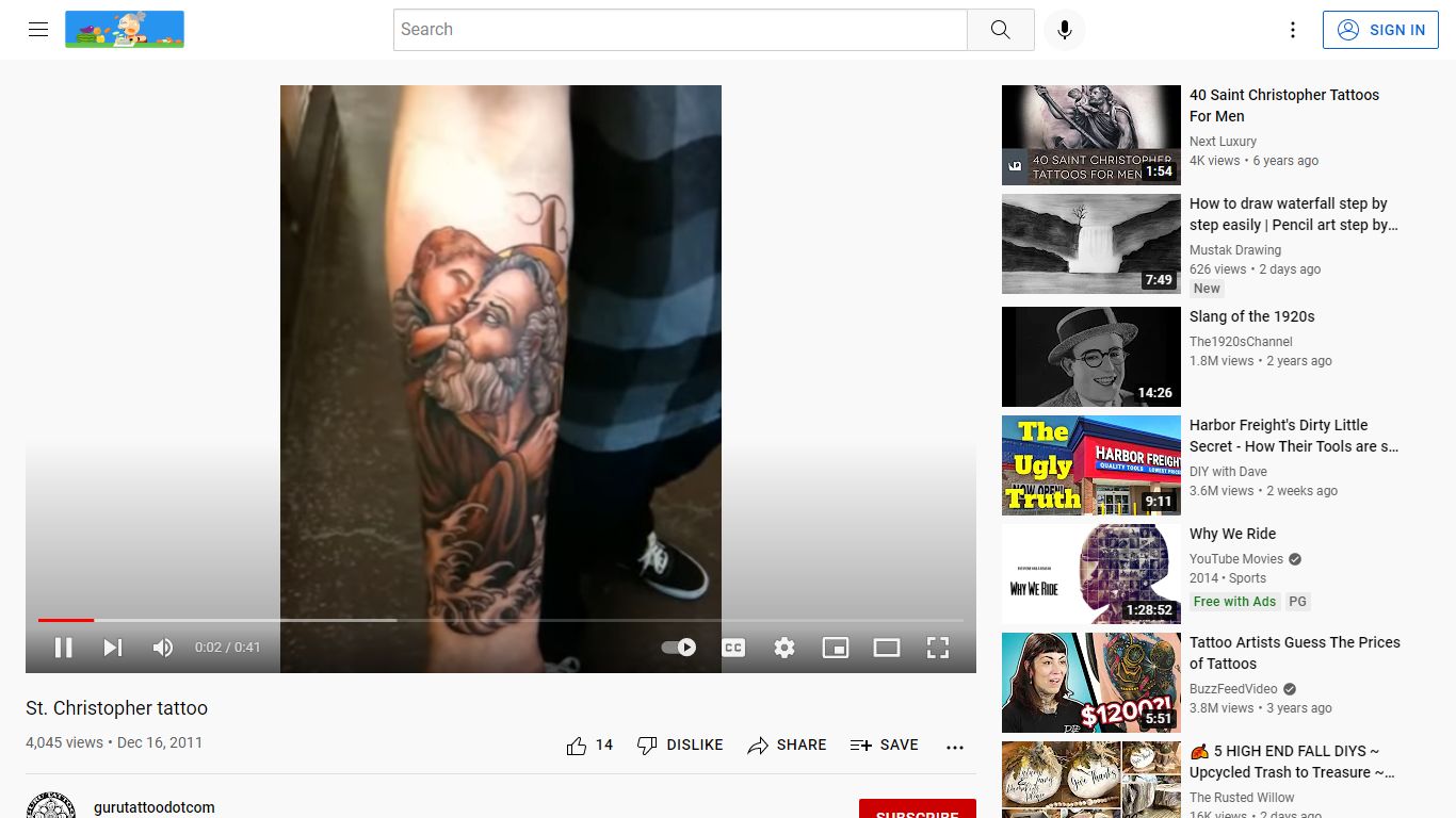 St. Christopher tattoo - YouTube