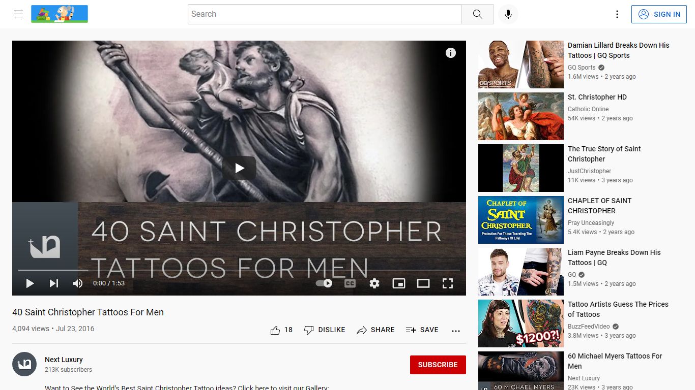 40 Saint Christopher Tattoos For Men - YouTube